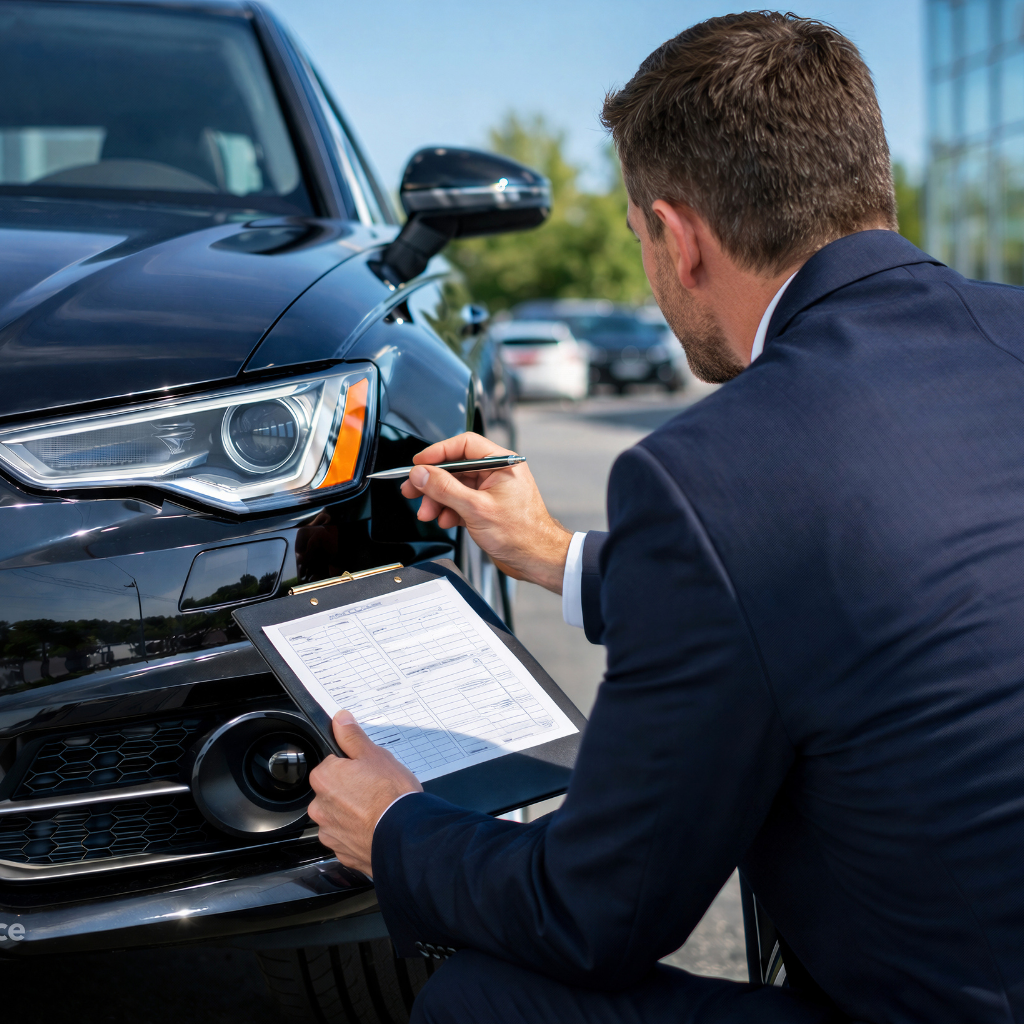 Three quarter view of an Audi Q5 parked.